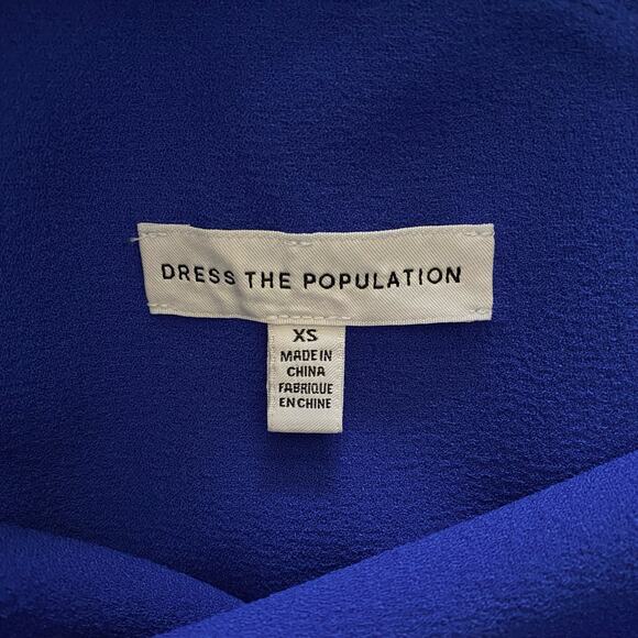 NWOT Dress the Population Tiffany One-Shoulder Midi Dress in Electric Blue, XS - Picture 8 of 13